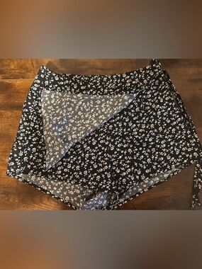 2 for $20 Black Floral Wrap Skort